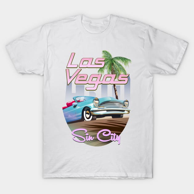 Las Vegas Sin City Travel poster T-Shirt by nickemporium1